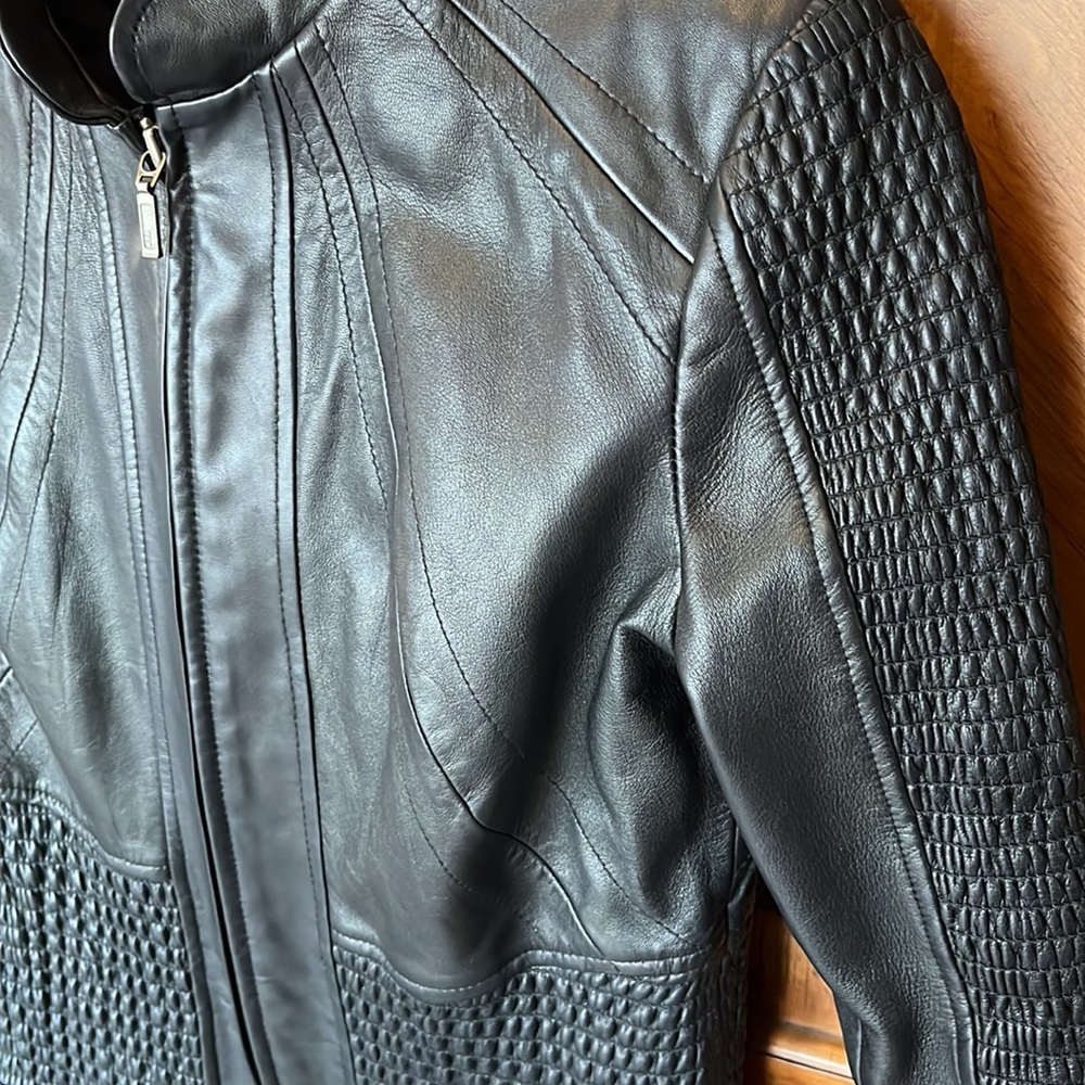 NEW CONDITION Lamb leather coat. 100% lamb black size 4 - Picture 3 of 10